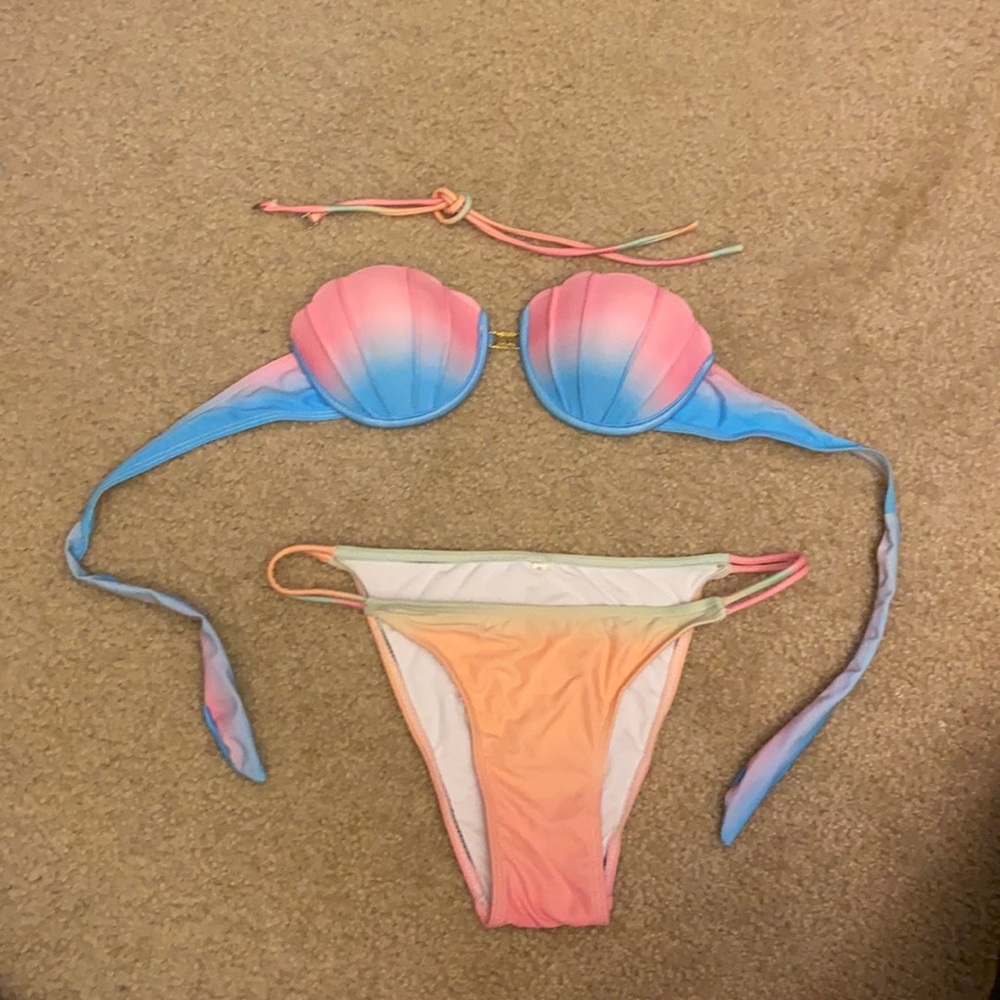 Rainbow seashell bikini